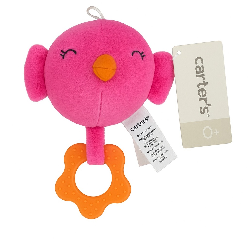 Carter's Pink and Orange Plush Bird Toy
